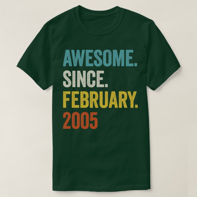 Camiseta 18 años de asombro desde febrero de 2005 18º cumpl (Diseño del anverso)
