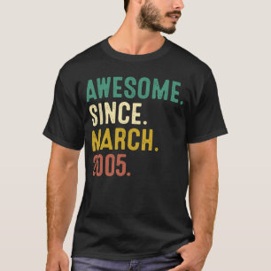 Camiseta 18 años de edad increíble desde marzo de 2005 18º
