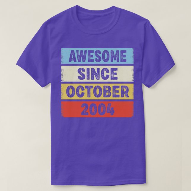Camiseta 18 años de edad increíble desde octubre de 2004 18 (Diseño del anverso)