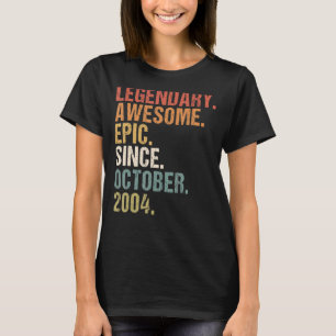 Camiseta 18 años de edad increíble desde octubre de 2004 18