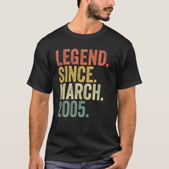 Camiseta 18 años de edad Leyenda de cumpleaños 18 desde mar (Anverso)