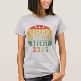 Camiseta 18 años de edad Leyenda Vintage Desde agosto de 20