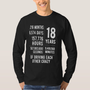 Camiseta 18 años de matrimonio gracioso 18º aniversario Bod