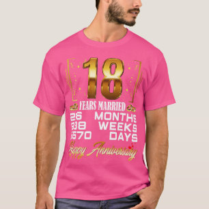 Camiseta 18 años de matrimonio gracioso 18 años de Boda