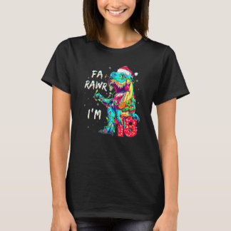 Camiseta 18 Años Fa Rawr Tengo 18 Dinosaurio Cumpleaños 18