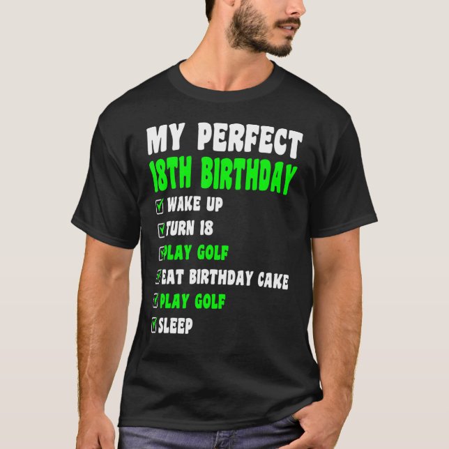 Camiseta 18 años Perfecto 18 cumpleaños de golf 18º Bir (Anverso)