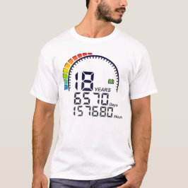 Camiseta 18 ans years compteur anniversaire days hours vite