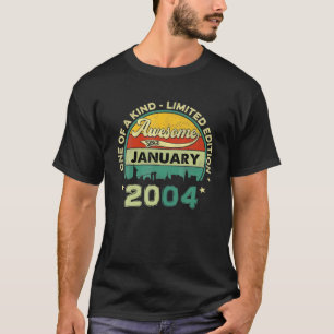Camiseta 18 De Enero De 2004 Nacido Retro De 18 Años