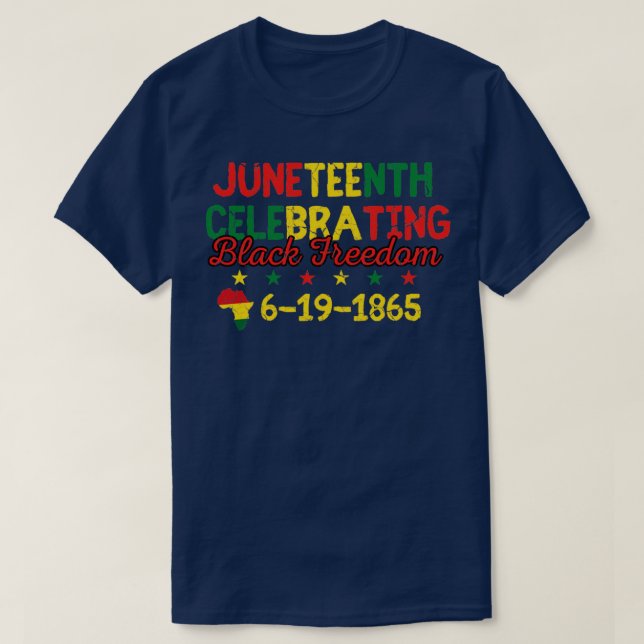 Camiseta 18 de junio celebrando la libertad negra en África (Diseño del anverso)
