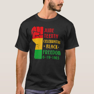 Camiseta 18 de junio Celebrar la Libertad Negra 1865 19 de 