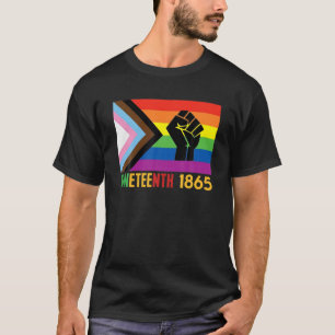Camiseta 18 de junio de 1865 Orgullo gay LGBT FLag Negro