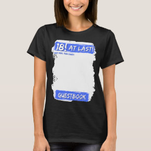 Camiseta 18 En Last Fiesta Guest Book To Rótulo 18 Cumpleañ