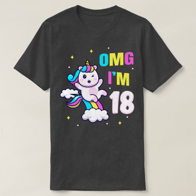 Camiseta 18 Geburtstag Geschenk Mdchen Einhorn (Diseño del anverso)