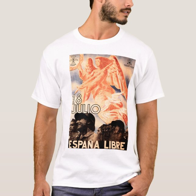 Camiseta 18 JULIO ESPANA LIBRE: Propaganda de guerra civil  (Anverso)