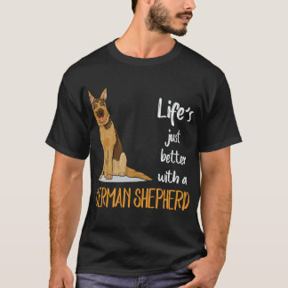 Camiseta 18 La vida es mejor con un pastor alemán