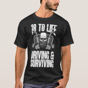 Camiseta 18 Life Trucker Truck Driver Skeleton Driving Surv