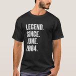 Camiseta 18 Year Old Gift 18Th Birthday - Legend Since June<br><div class="desc">18 Year Old Gift 18th Birthday - Legend Since June 2004</div>