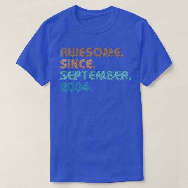Camiseta 18 Year Old Gifts Awesome Since September 2004 18t (Diseño del anverso)