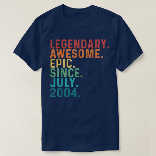 Camiseta 18 Years Old Funny Awesome Since July 2004 18th Bi (Diseño del anverso)