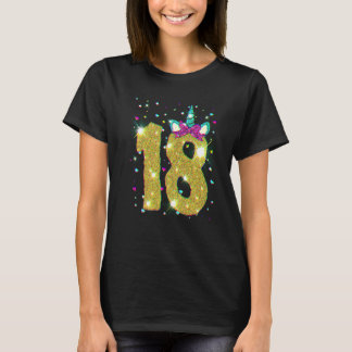 Camiseta 18 Years Old Girl Eighteen 18th Birthday Unicorn