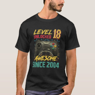 Camiseta 18 Yrs Old Level 18 Unlocked Video Gamer 18 Birth