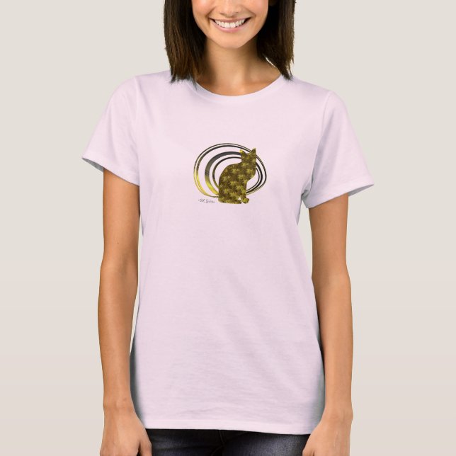 Camiseta "18K Golden" Calico Cat Womens (Anverso)