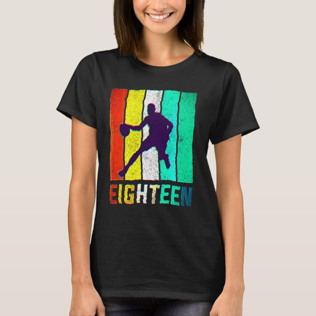 Camiseta 18th Birthday Retro  Basketball  18 Years Old (Anverso)