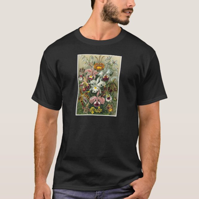 Camiseta 1904 formas de arte de las orquídeas de impresión (Anverso)