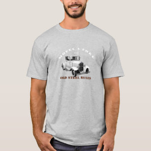 Camiseta 1930 Modelo A. Auto Vintage blanco. Hotrod 1930.