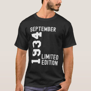 Camiseta 1934 Septiembre Feliz Fiesta de cumpleaños