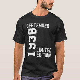 Camiseta 1938 Septiembre Feliz Fiesta de cumpleaños