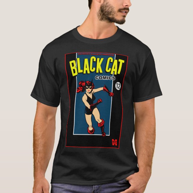 Camiseta 1940's Black Cat Comics "Hero" T-Shirt (Anverso)