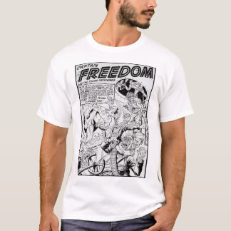 Camiseta 1940's Captain FREEDOM Action Comic T-Shirt
