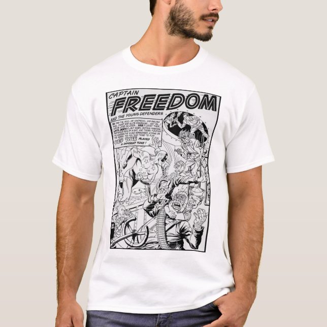 Camiseta 1940's Captain FREEDOM Action Comic T-Shirt (Anverso)