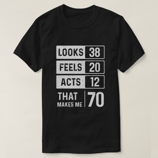 Camiseta 1949 70 Años De Edad Parece Que Los Actos Hacen (Diseño del anverso)