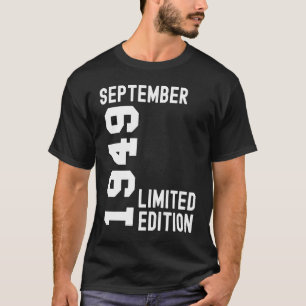 Camiseta 1949 Septiembre Fiesta feliz cumpleaños
