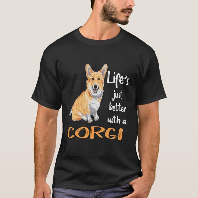 Camiseta 194 La vida es mejor con un corgi (Anverso)
