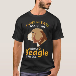 Camiseta 194 Me despierto cada mañana con un Beagle a mi la