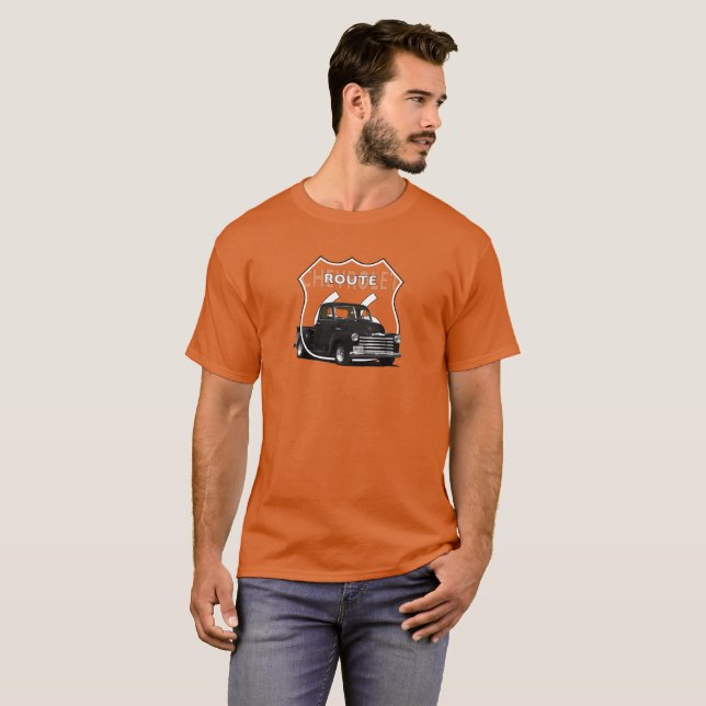 Camiseta 1950 Camión Chevrolet 3100. Camión Chevy Negro de  (Anverso completo)