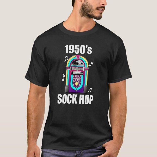 Camiseta 1950's Sock Hop Jukebox Retro Dance Party (Anverso)