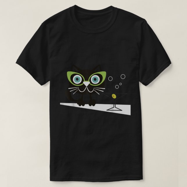 Camiseta 1950s Swank Mid Century Modern Cat Shirt767.png (Diseño del anverso)