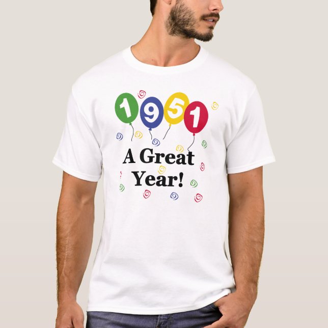 Camiseta 1951 un cumpleaños del gran año (Anverso)