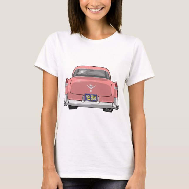 Camiseta 1955 Cadillac rosados (Anverso)