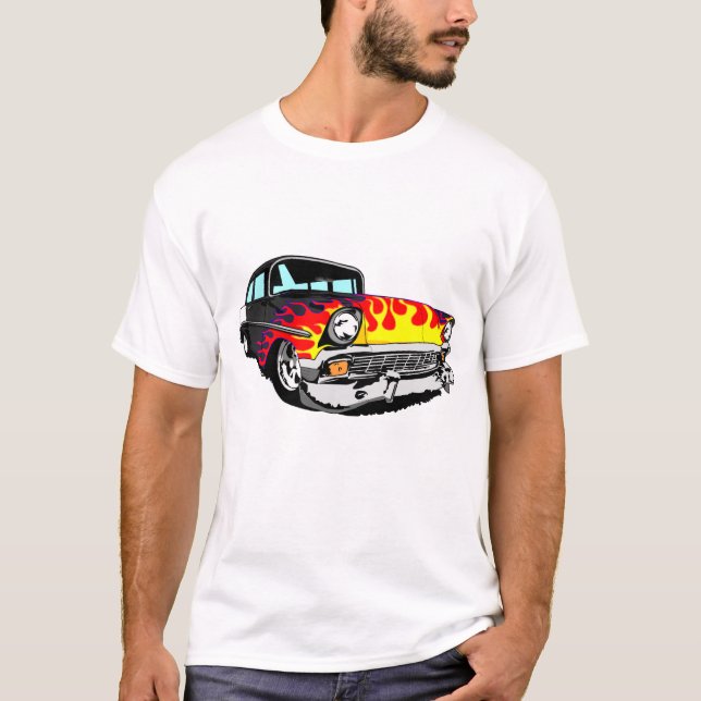 Camiseta 1956 flameó Bel Air en negro (Anverso)