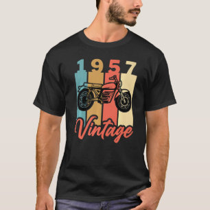 Camiseta 1957 Año de Nacimiento Viejo Motociclista Retro Cu