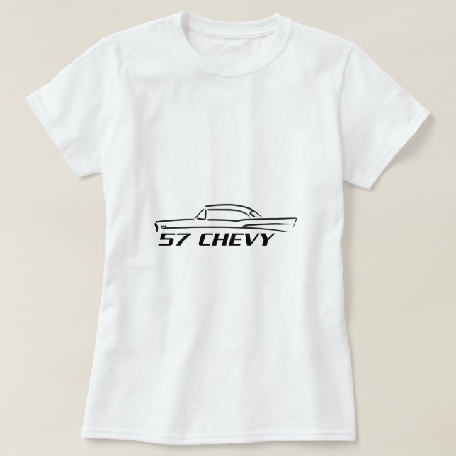 Camiseta 1957 Tipo superior duro Chevy (Diseño del anverso)