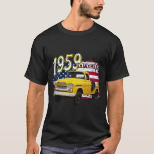 Camiseta 1959 59 Camión Apache 4 De Julio Estadounidense