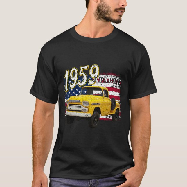 Camiseta 1959 59 Camión Apache 4 De Julio Estadounidense (Anverso)