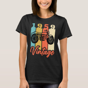 Camiseta 1959 Año de Nacimiento Viejo Motociclista Retro Cu
