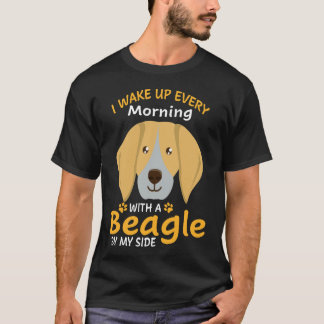 Camiseta 195 Me despierto cada mañana con un Beagle a mi la
